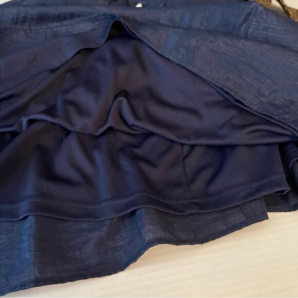 Tiana B. Metallic Navy Cottage Coastal Grandma Belted Dress NWT Size 14 - Picture 8 of 13